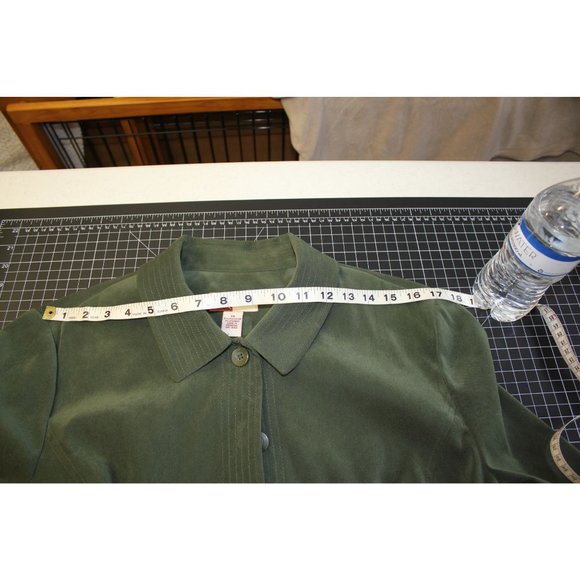 JM collection Jacket and skirt suit  14 Army Green 97% Polyester & 3% Spandex - Picture 10 of 12